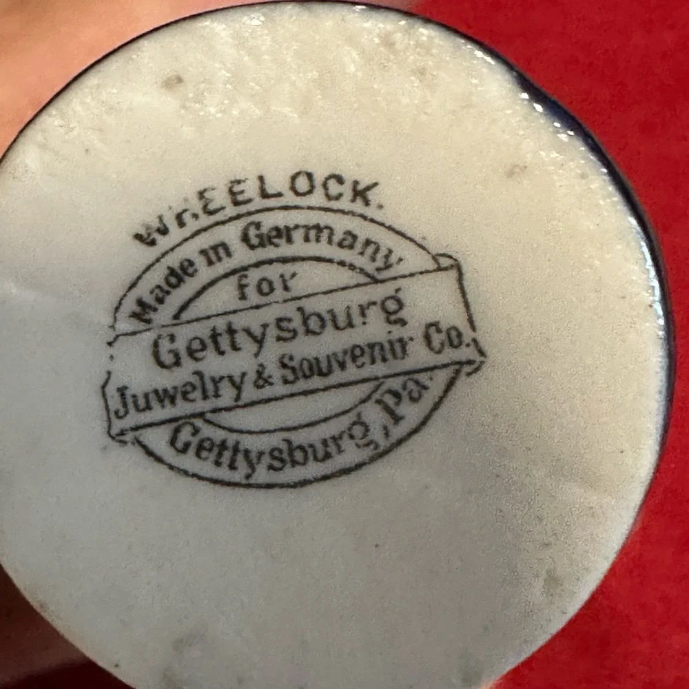 Wheelock German Gettysburg PA Blue and Gold Vintage Decorative Miniature Vases